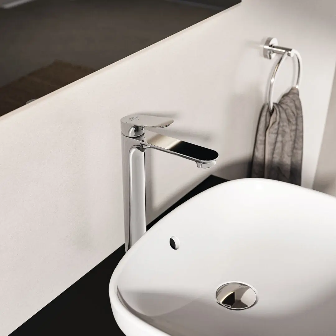 Baterie inalta pentru lavoar, cu ventil click-clak inclus, crom lucios, Ideal Standard Ceralife O [4]