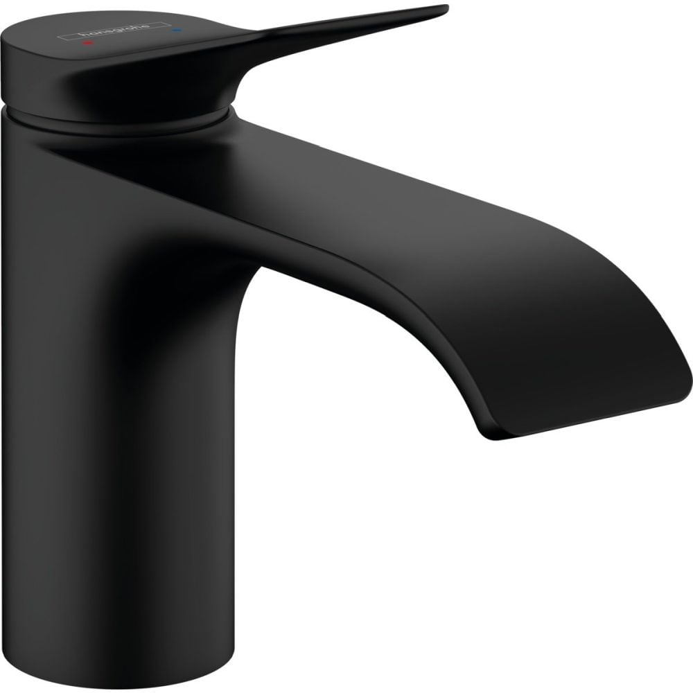 Baterie lavoar baie negru mat cu ventil inclus Hansgrohe Vivenis 80