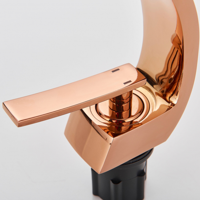 Baterie lavoar bronz, curbata in forma literei C, din alama [9]
