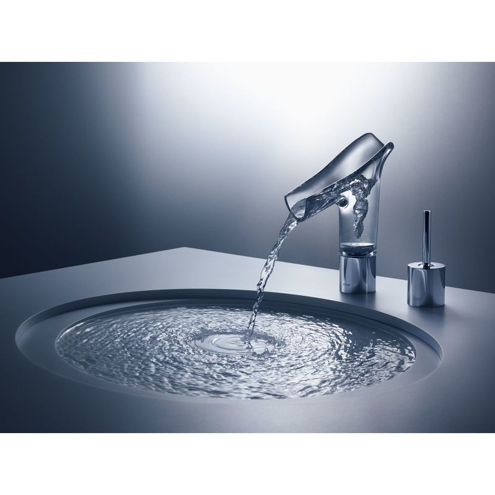 Baterie lavoar baie crom/sticla transparenta cu ventil inclus Hansgrohe Axor Starck V 140 [8]