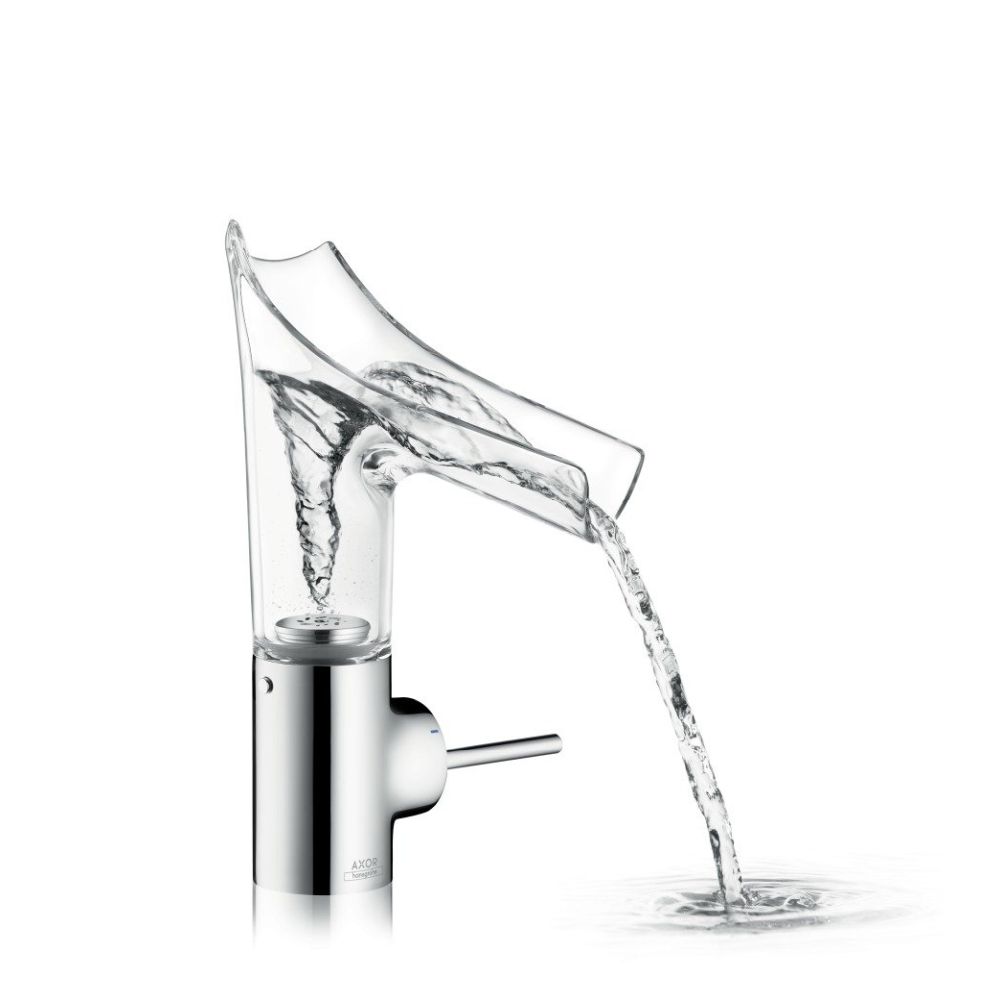 Baterie lavoar baie crom/sticla transparenta cu ventil inclus Hansgrohe Axor Starck V 140 [4]