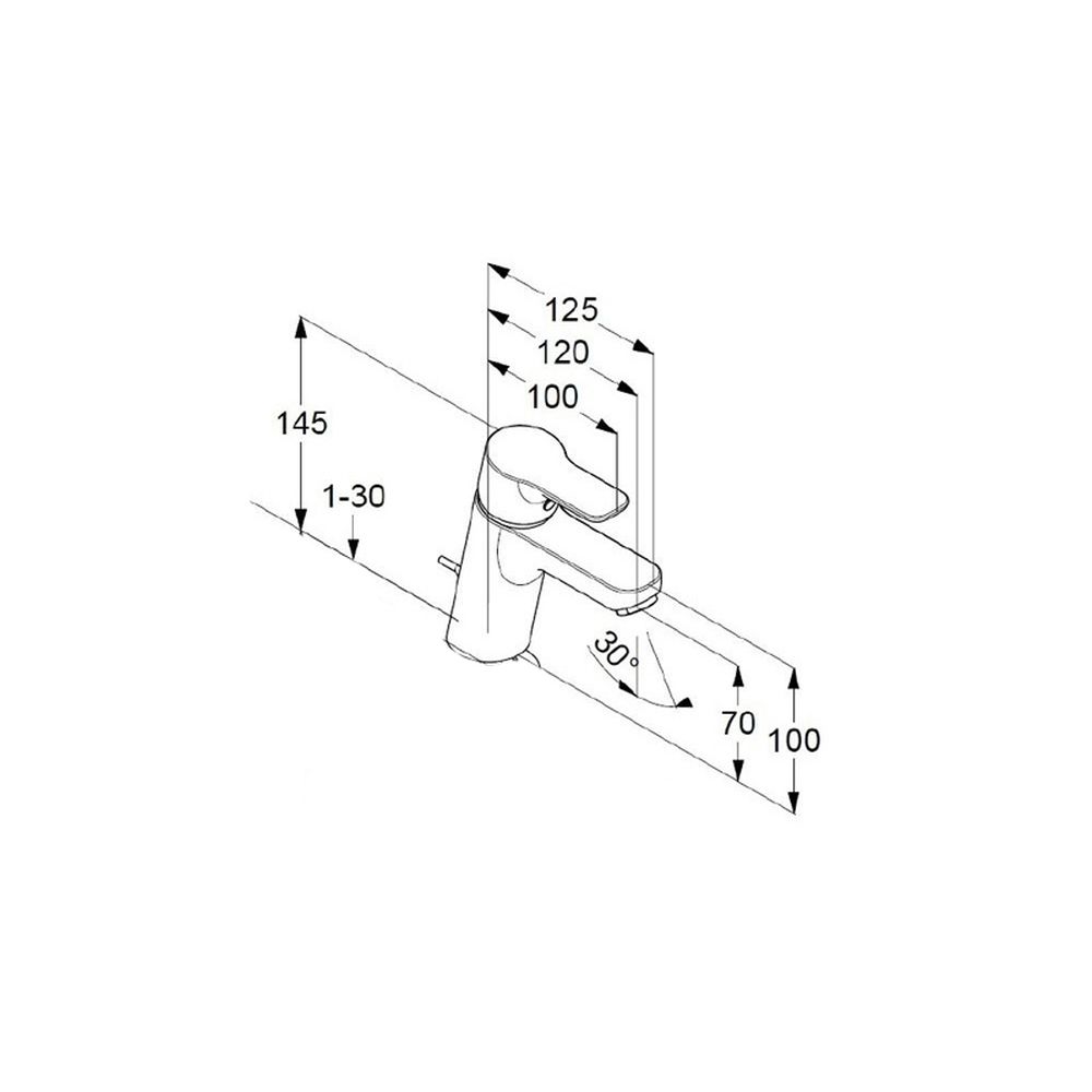Baterie lavoar crom lucios, ventil inclus, 100 mm, Kludi Pure & Easy [3]