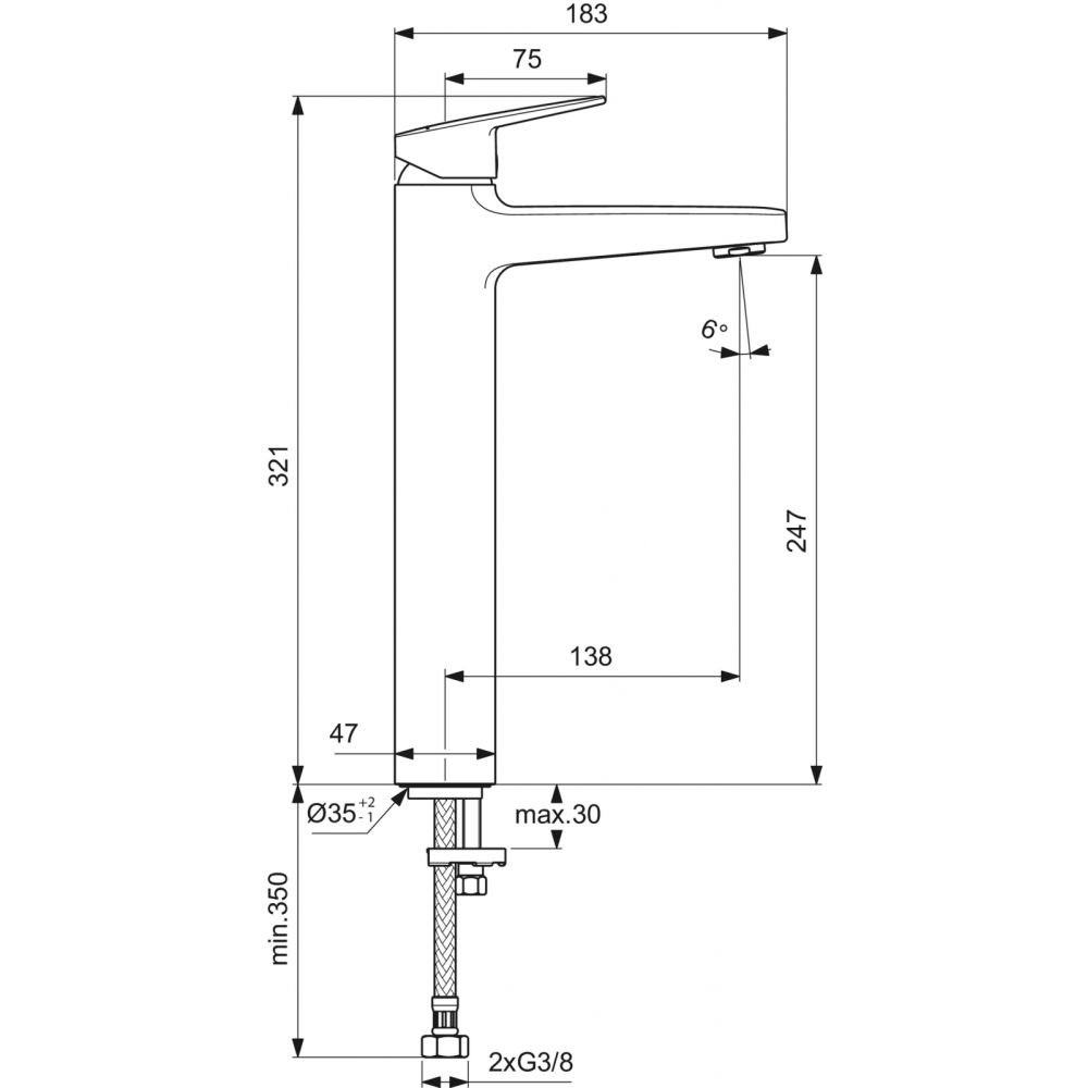 Baterie lavoar inalta Ideal Standard Ceraplan crom lucios [5]