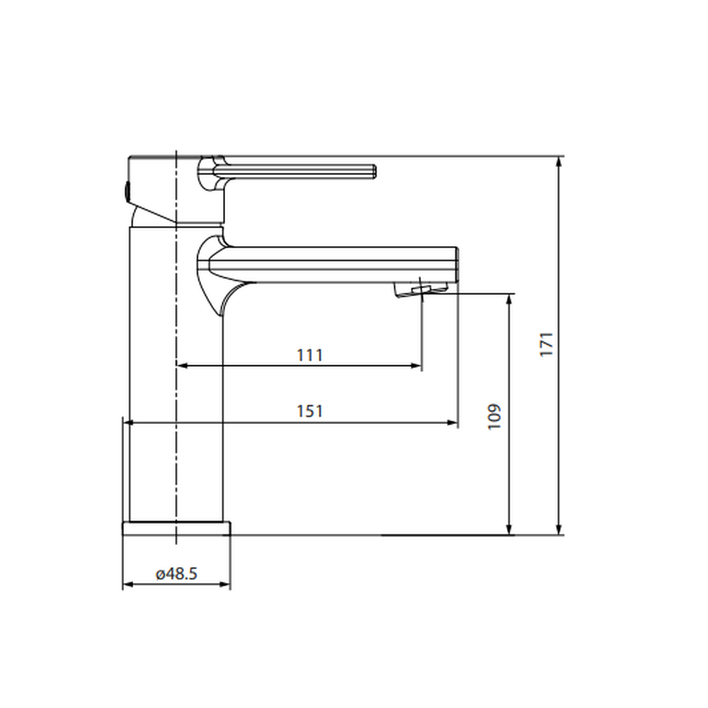 Baterie lavoar Cersanit Zip cu ventil inclus, crom lucios [2]