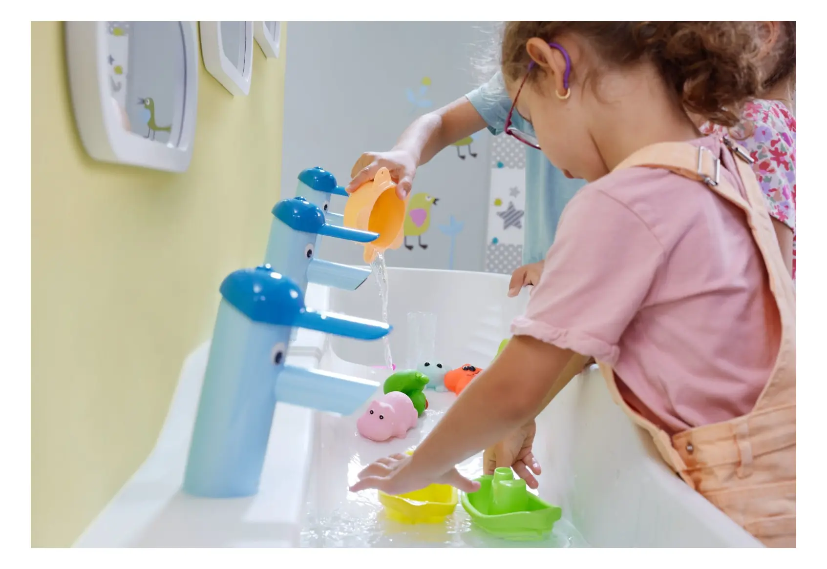 Baterie lavoar copii monocomanda, albastru ocean, pipa fixa 8,5 cm, Geberit Bambini [3]