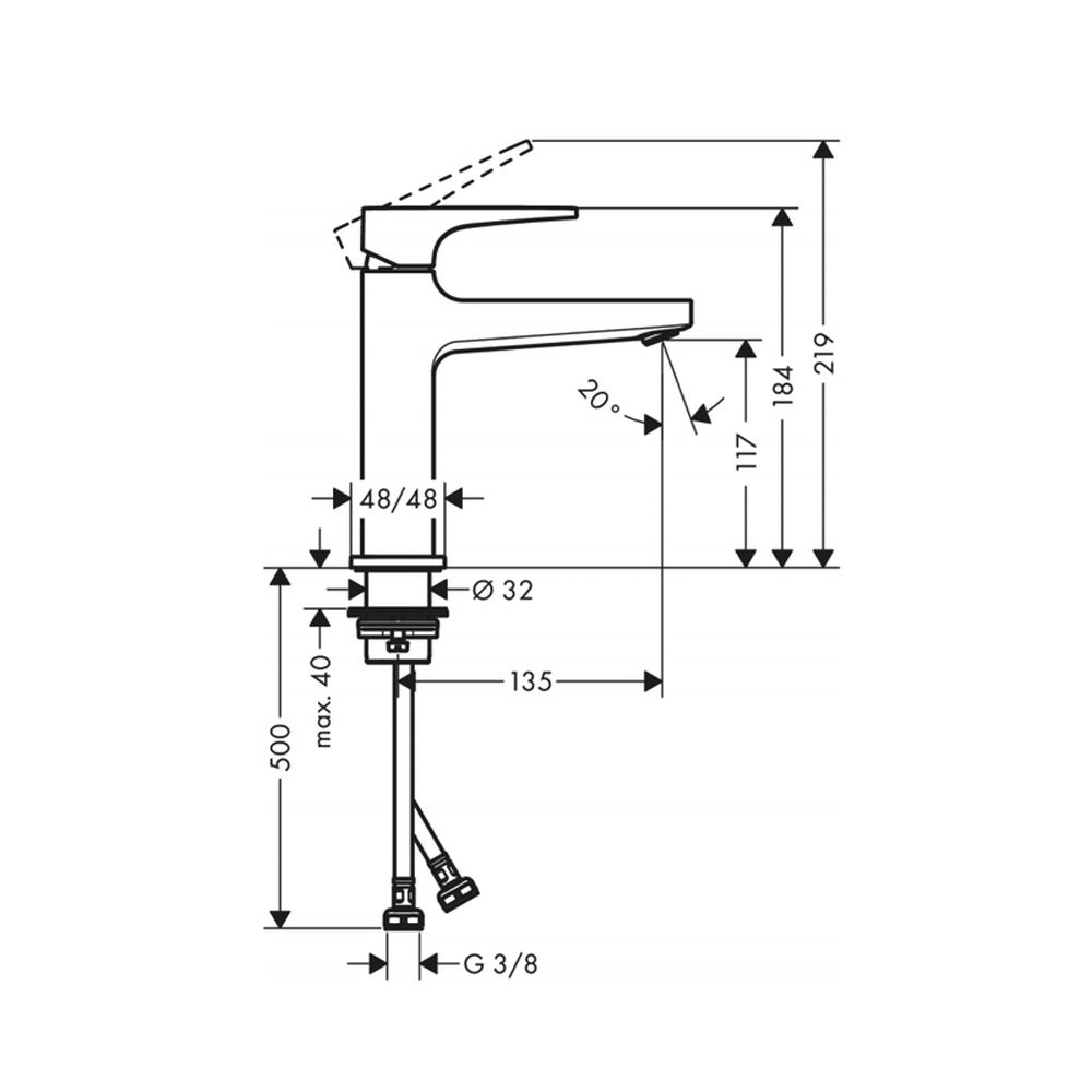 Baterie lavoar crom cu ventil inclus Hansgrohe, Metropol [2]