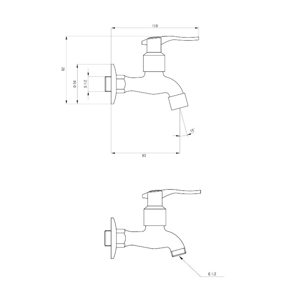 Robinet cismea gradina pentru apa rece Deante cu aerator si adaptor [4]