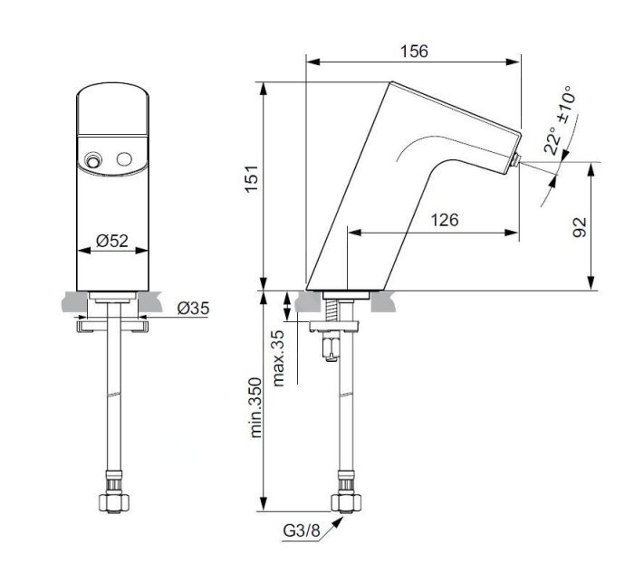 Baterie lavoar cu senzor, crom, alimentare cu baterii, Ideal Standard Intelliflow [4]
