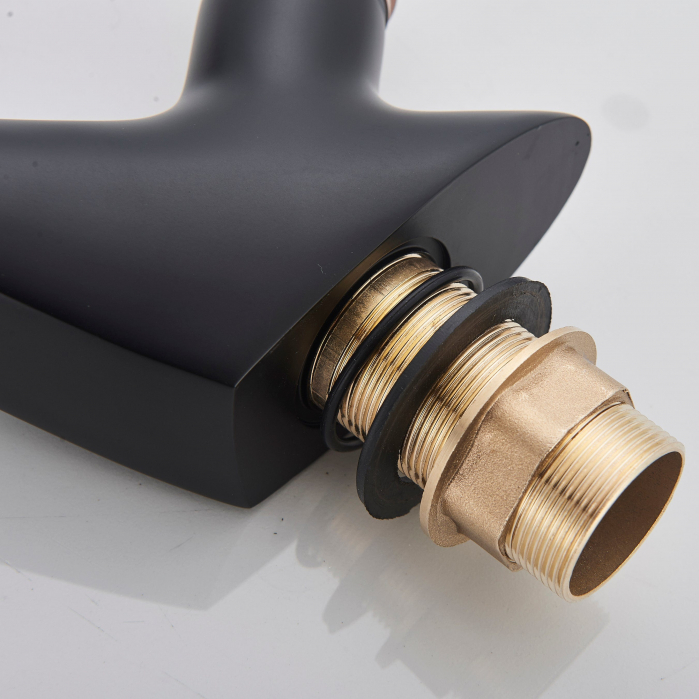 Baterie lavoar, negru cu bronz, curgere tip cascada [9]