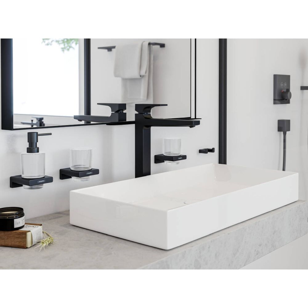 Baterie lavoar negru mat cu ventil, Hansgrohe Metropol 260 [2]