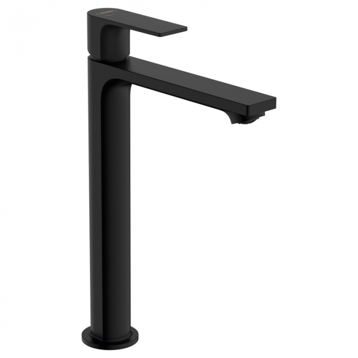 Baterie lavoar cu ventil inclus tehnologie CoolStart, negru mat, Hansgrohe Rebris E 240