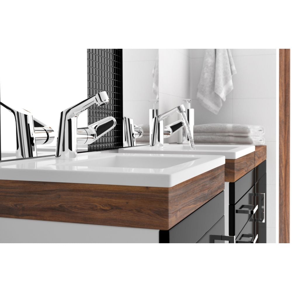 Baterie Chiuveta Deante Chaber cu ventil click-clack, maner lateral, crom lucios [2]