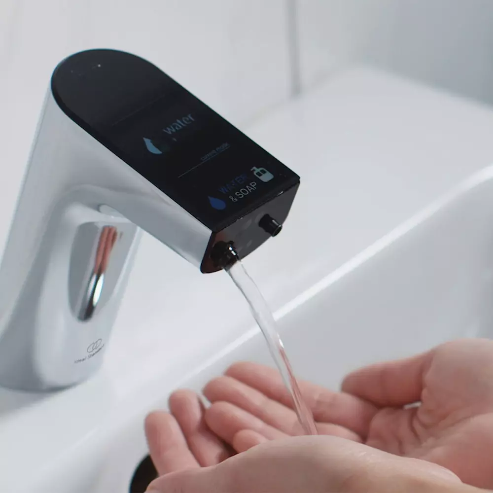 Baterie lavoar electronica cu senzor si dozator de sapun integrat, negru lucios, Ideal Standard Intellmix [10]