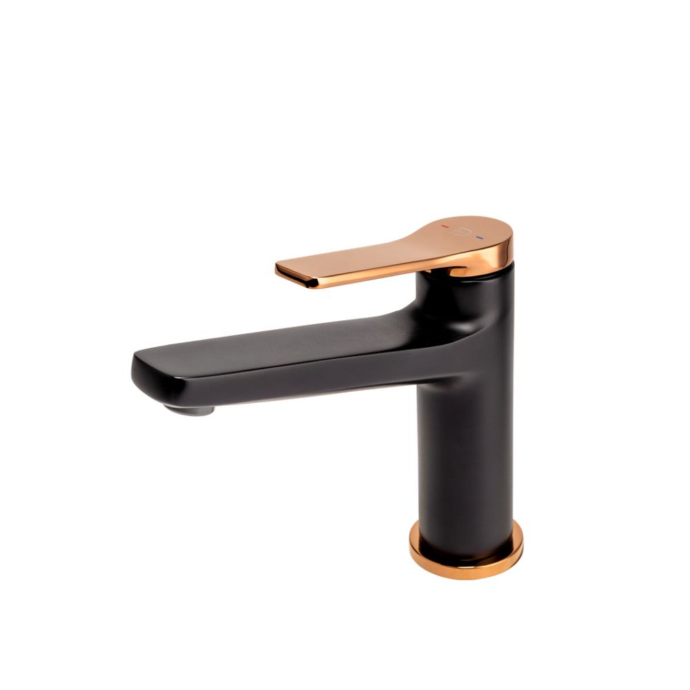 Baterie lavoar FDesign Seppia, negru mat/rose gold lucios [3]