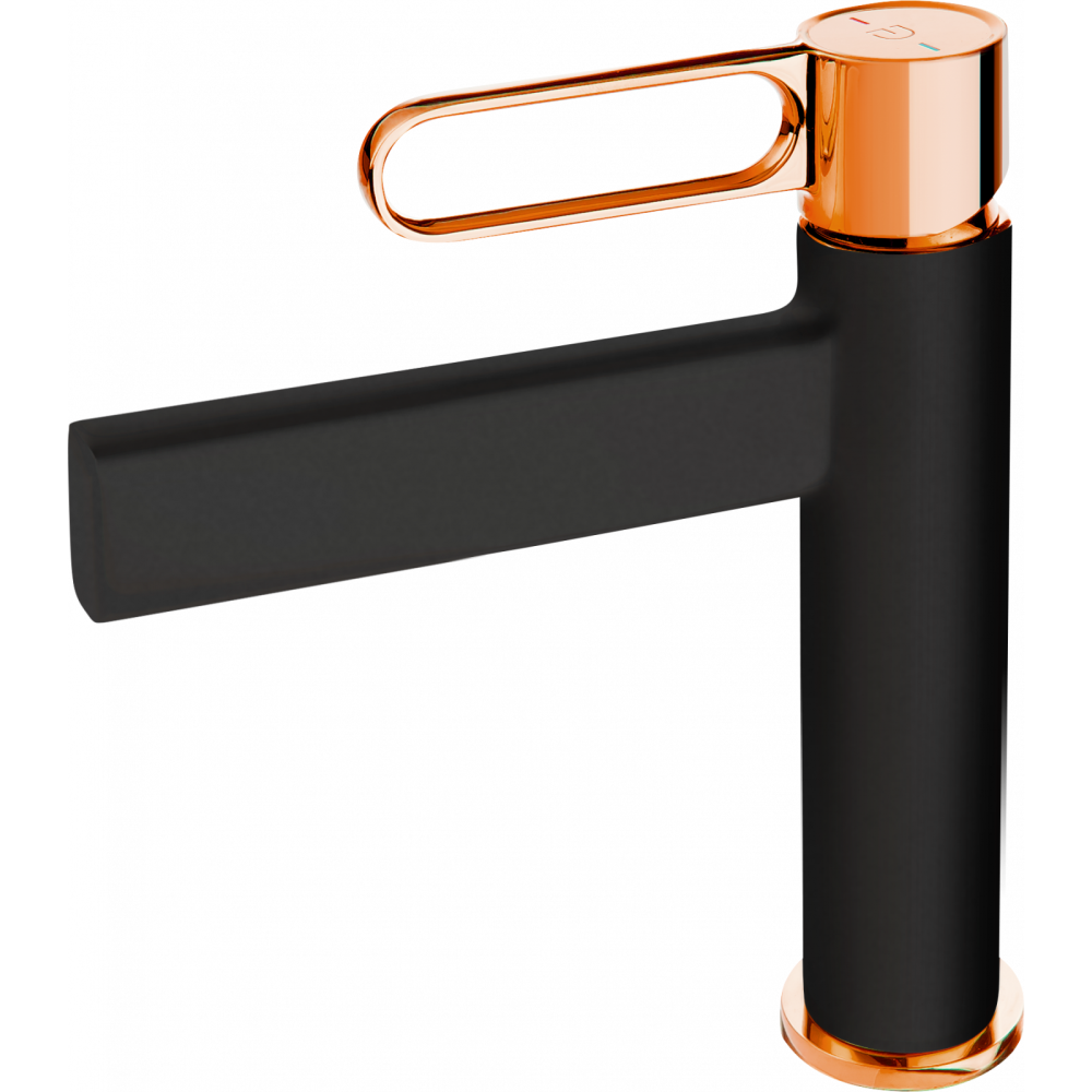 Baterie lavoar FDesign Zaffiro, negru mat/rose gold lucios [3]