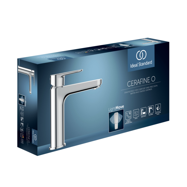 Baterie lavoar Ideal Standard Cerafine O argintiu cu ventil click-clack inclus BD131SI [4]
