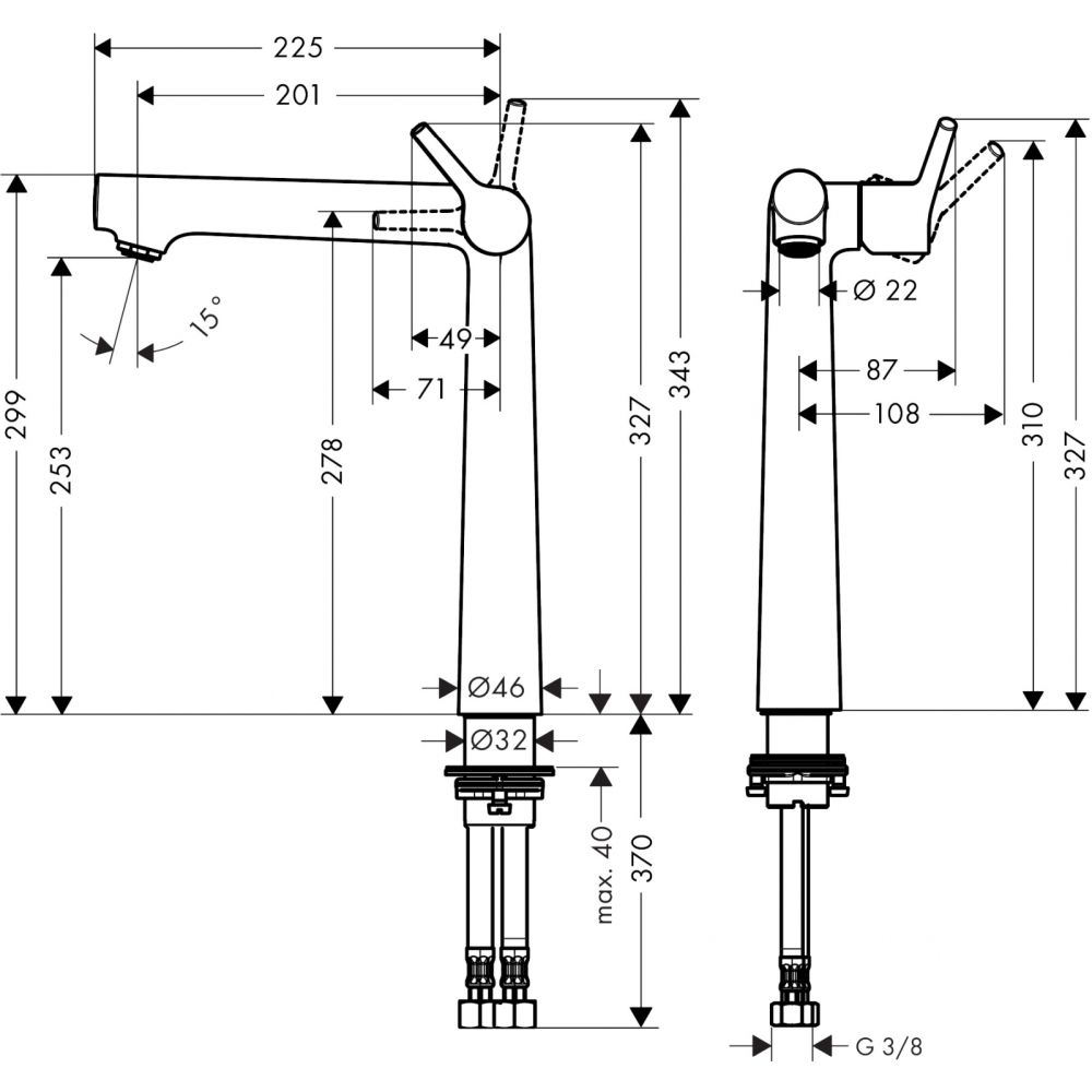 Baterie lavoar inalta crom Hansgrohe Talis Select S [2]