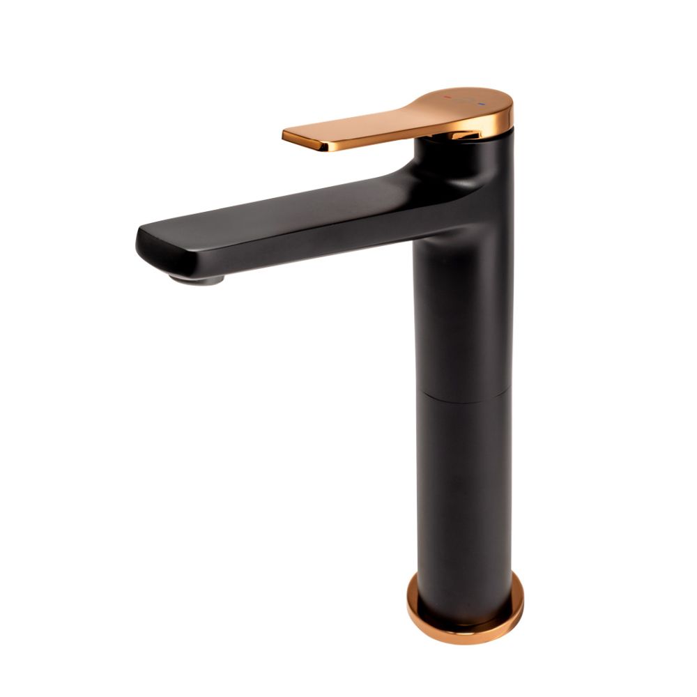Baterie lavoar inalta FDesign Seppia, negru mat/rose gold lucios [3]