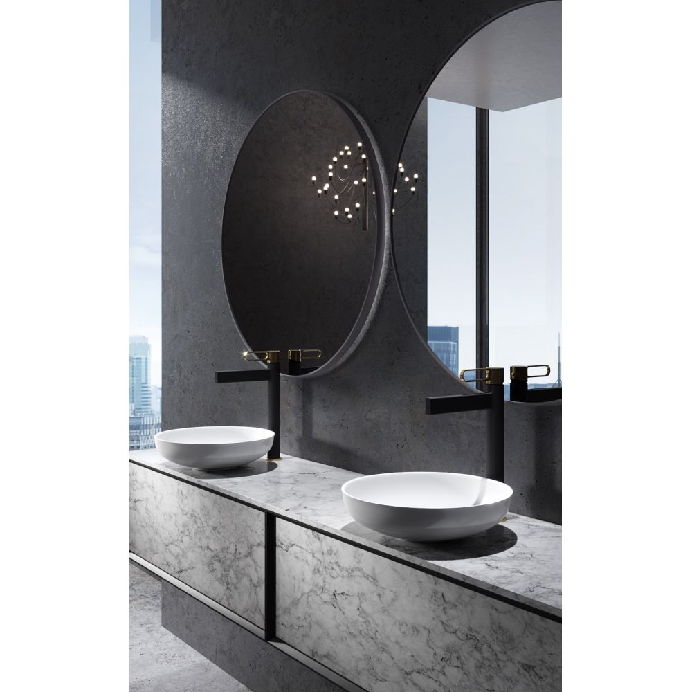 Baterie lavoar inalta FDesign Zaffiro, negru mat/rose gold lucios [4]