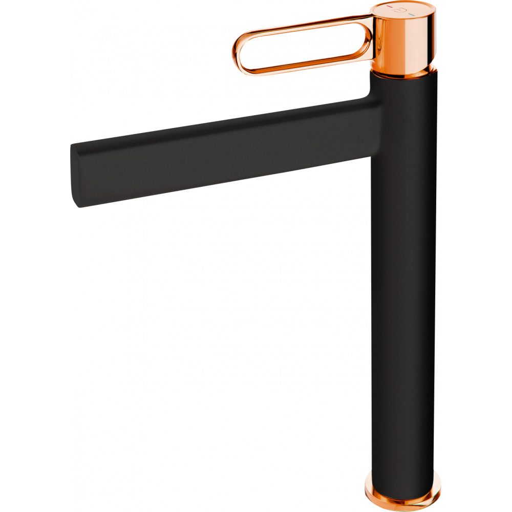 Baterie lavoar inalta FDesign Zaffiro, negru mat/rose gold lucios [3]