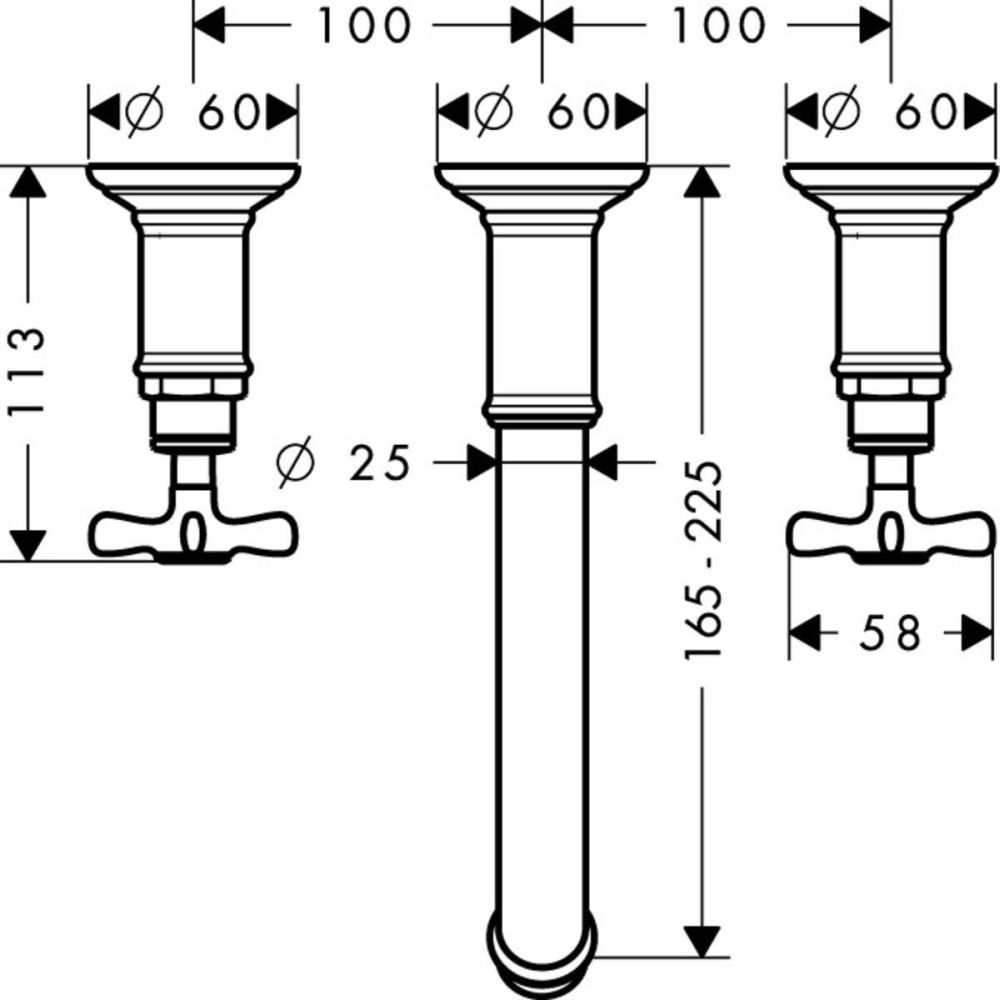 Baterie lavoar incastrata auriu lucios, dubla comanda, Hansgrohe Axor Montreux [2]