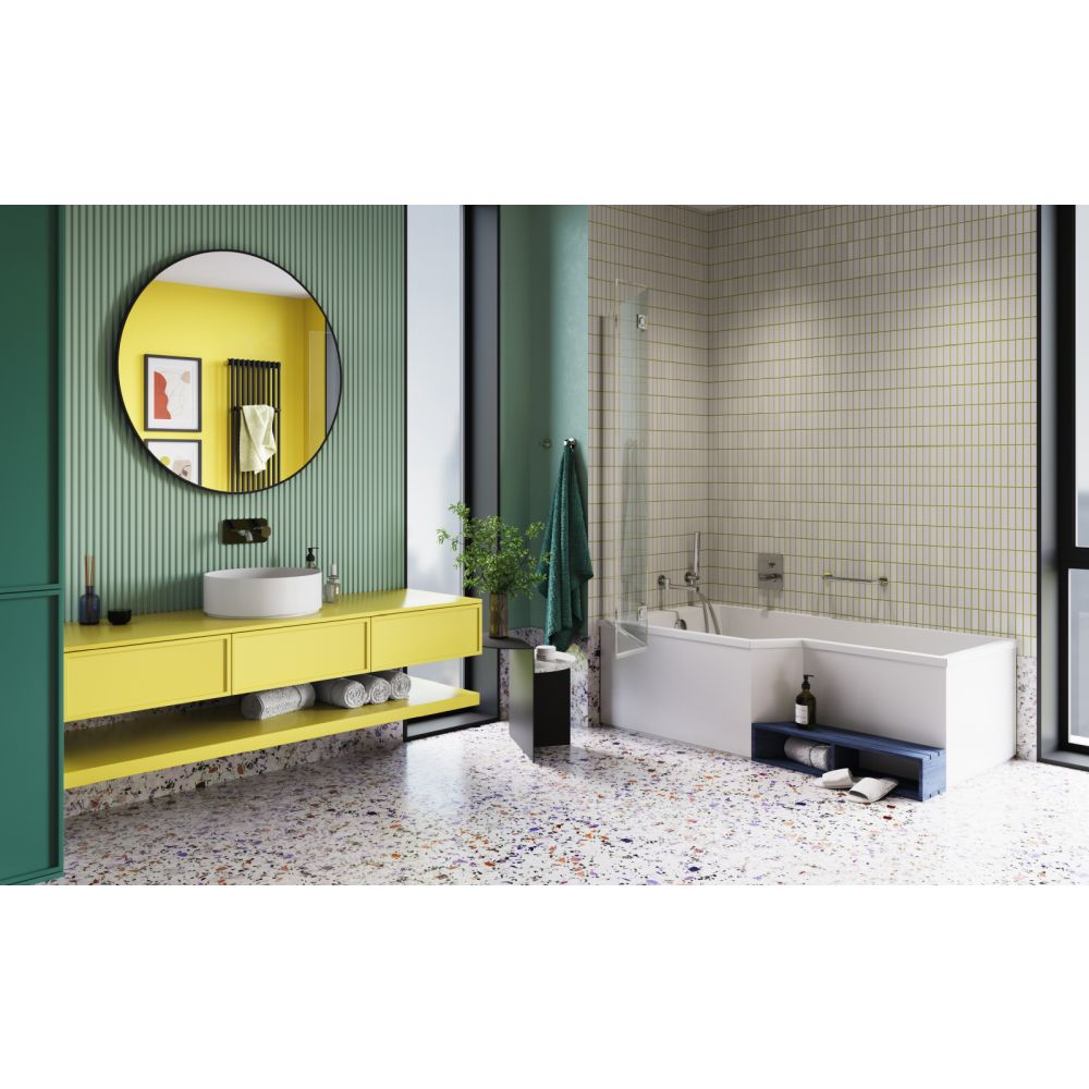 Set de dus incastrat FDesign Meandro, cu pipa cada pivotanta, crom lucios [6]