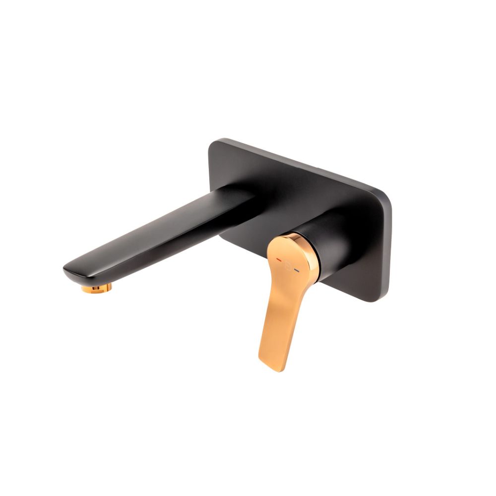 Baterie lavoar incastrata FDesign Seppia, corp incastrat inclus, negru mat/rose gold lucios [3]