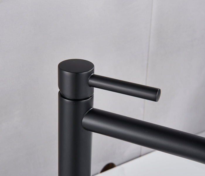 Baterie slim pentru lavoar, negru mat, cu montare in blat [4]