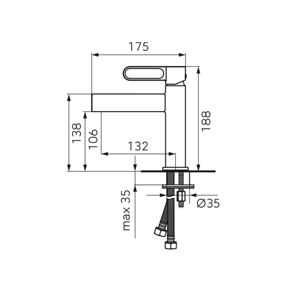 Baterie lavoar FDesign Zaffiro, negru mat [2]