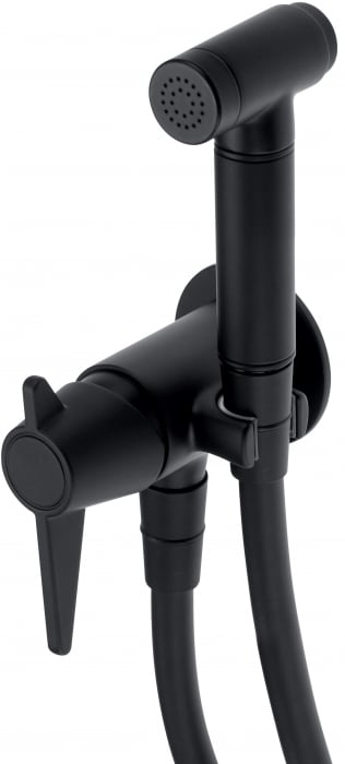 Baterie bideu incastrata cu para de dus, negru, Deante Silia