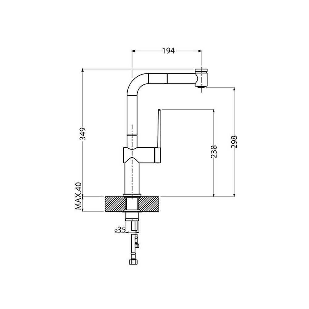 Baterie chiuveta bucatarie inox, Alveus Lara PS [2]
