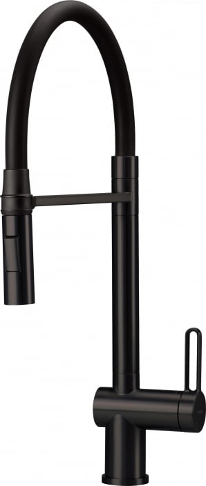 Baterie pentru chiuveta bucatarie, negru, cap mixer, pipa flexibila, 2 tipuri de jet, Deante Magnetic