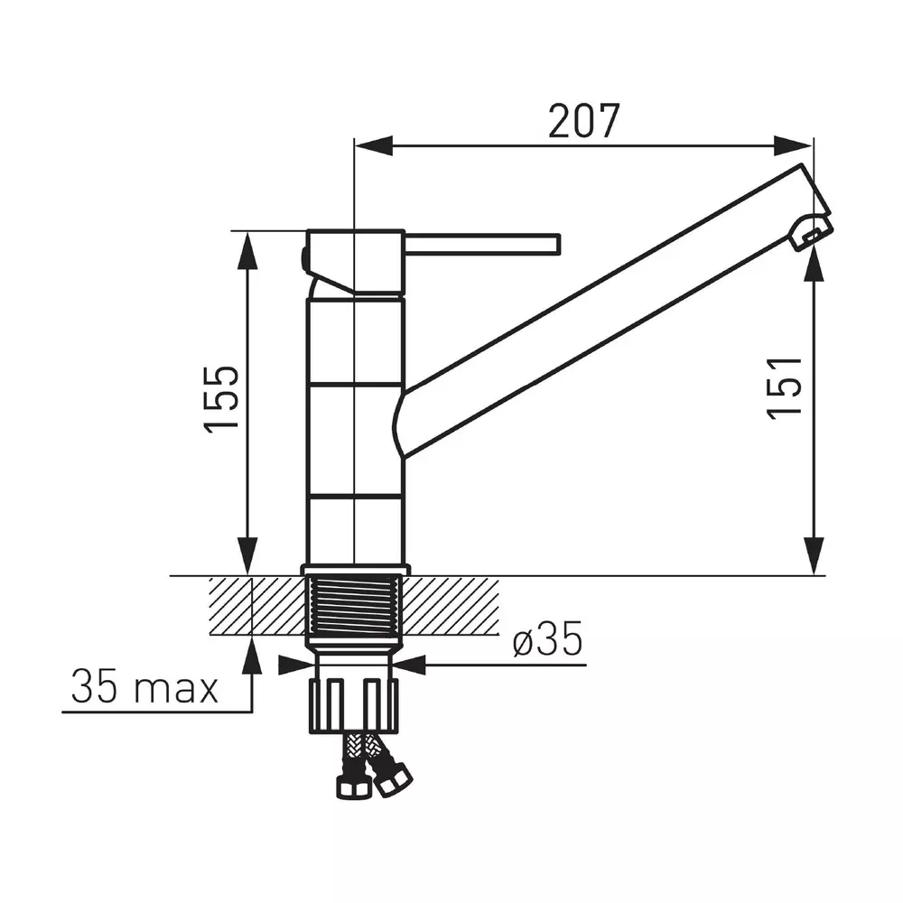Baterie pentru bucatarie, cu spalator, auriu lucios, FDesign Flusso [2]
