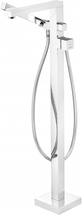 Baterie pentru cada freestanding, crom, cu set de dus, Deante Blur