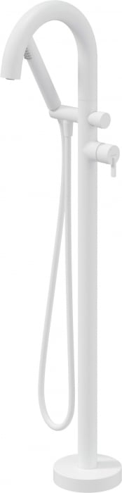Baterie pentru cada freestanding, alb, cu set de dus, Deante Silia
