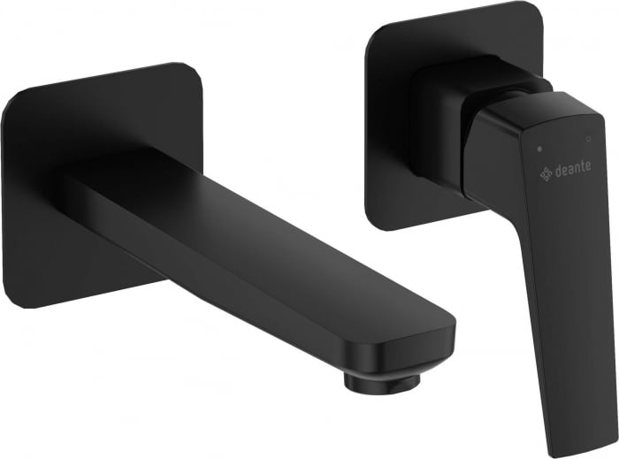 Baterie pentru lavoar, negru, montaj ingropat, Deante Blur
