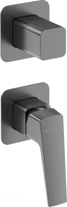 Baterie pentru dus, titan, cu comutator, pentru corp ingropat, Deante Blur
