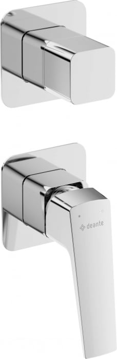 Baterie pentru dus, crom, cu comutator, pentru corp ingropat, Deante Blur
