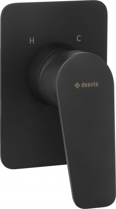 Baterie pentru dus, negru, fara comutator, pentru corp ingropat, Deante Jasmin