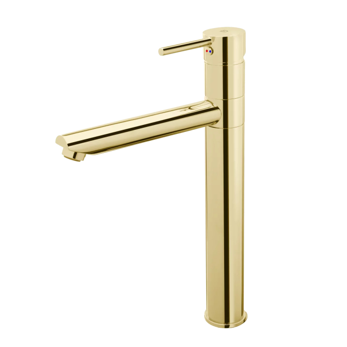 Baterie pentru lavoar cu ventil click-clack inclus, auriu, FDesign Flusso