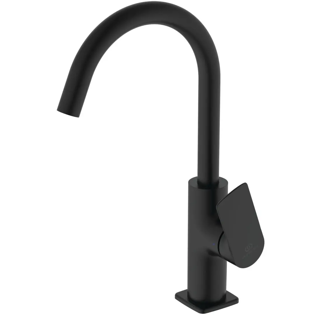 Baterie pentru lavoar cu ventil clickclack, pipa pivotanta, finisaj negru mat, Ideal Standard Ceralife C [3]