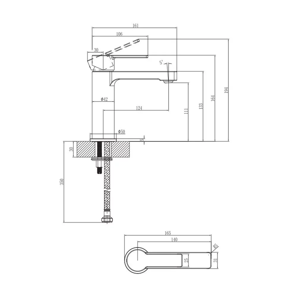 Baterie pentru lavoar, monocomanda, crom, Villeroy&Boch Architectura [5]