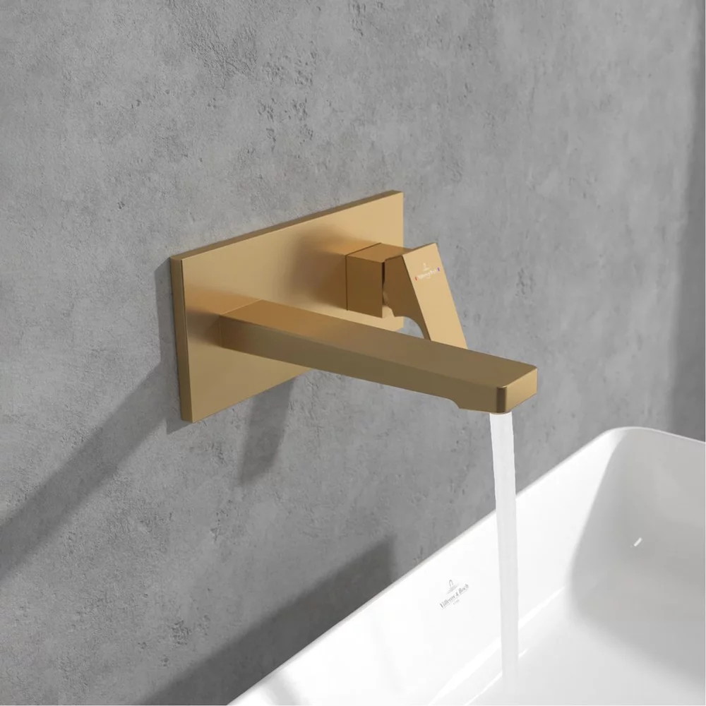 Baterie pentru lavoar, montaj incastrat, auriu periat,  Villeroy&Boch Architectura Square [4]