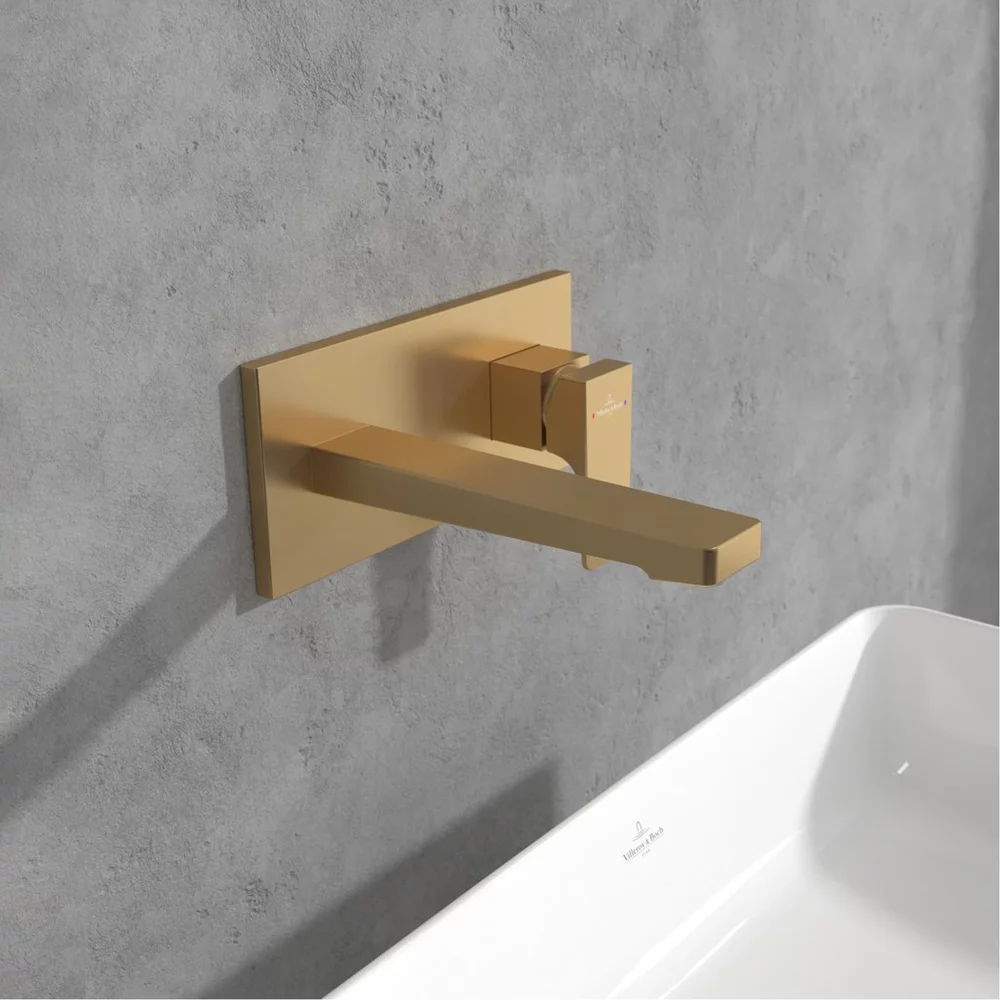 Baterie pentru lavoar, montaj incastrat, auriu periat,  Villeroy&Boch Architectura Square [3]