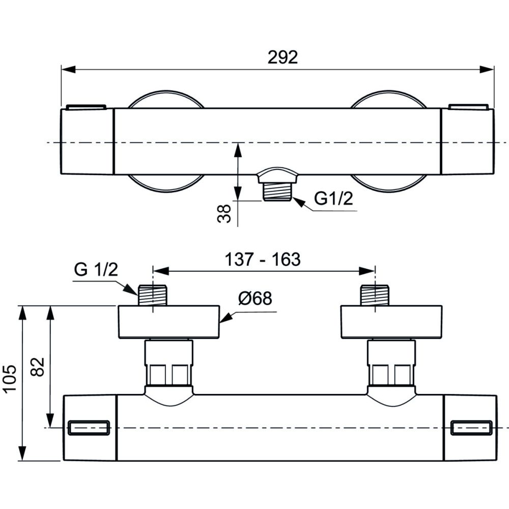 Baterie dus termostatata Ideal Standard Ceratherm Alu+ rose mat [5]