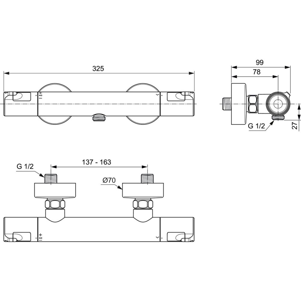 Baterie dus termostatata Ideal Standard Ceratherm T50 crom lucios [6]