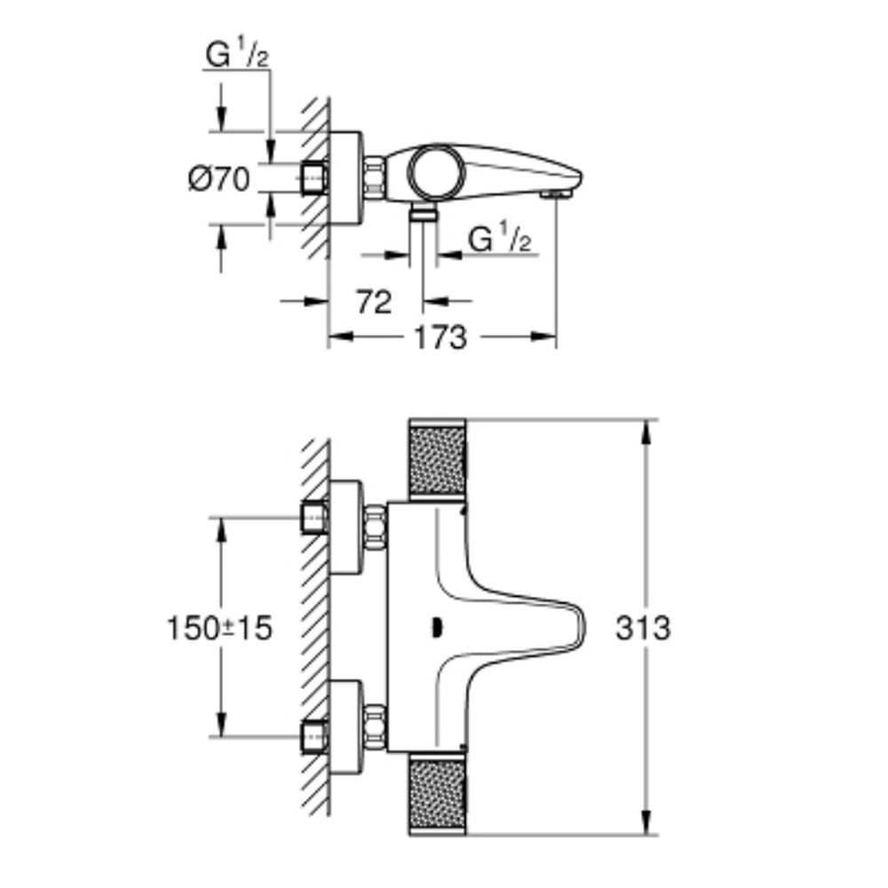 Baterie cada termostatata crom Grohe Grohtherm 1000 Performance [4]