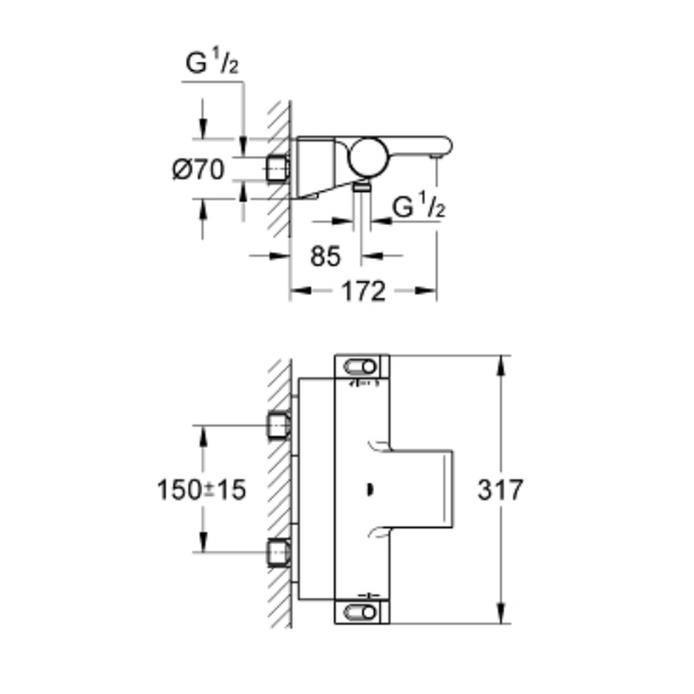 Baterie cada termostatata crom Grohe Grohtherm 2000 [2]