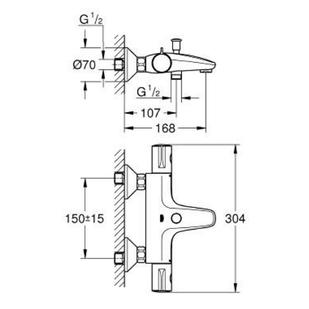 Baterie cada termostatata crom Grohe Grohtherm 800 [2]
