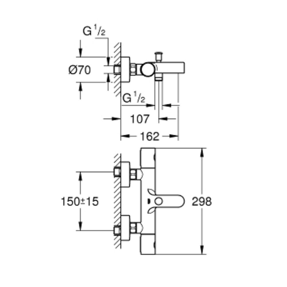 Baterie cada termostatata crom Grohe Grohtherm 800 Cosmopolitan [2]